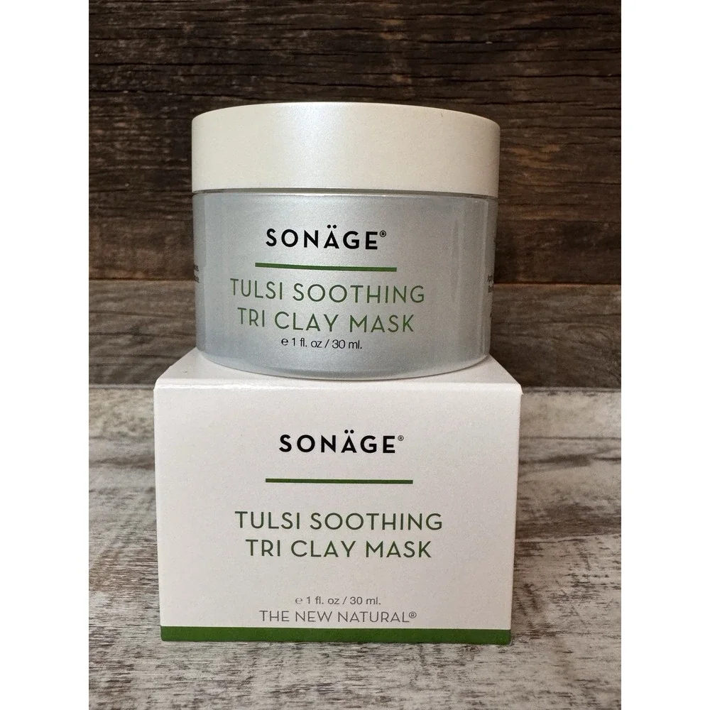 Sonage Tulsi Soothing Tri-Clay Mask 1oz‎ | Detox & Calm | $20 MSRP